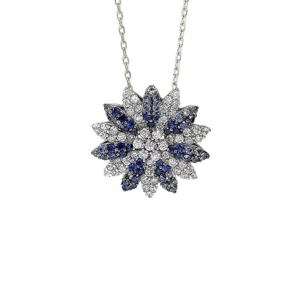 Suzy Levian Silver 1.00 Ct. Tw. Sapphire Necklace